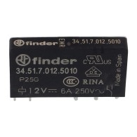 Electromagnetic relay SPDT, 12V DC, 6A/250VAC, Finder 34.51.7.012.5010
