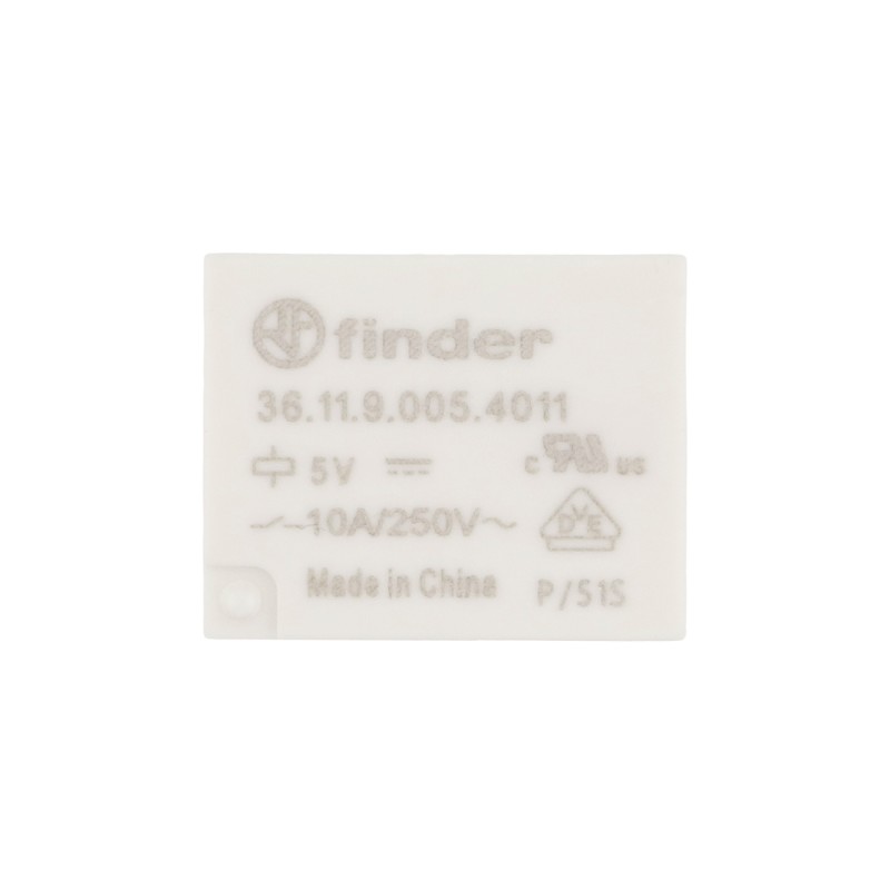 Przekaźnik elektromagnetyczny SPDT, 5V DC, 10A / 250V AC, Finder 36.11.9.005.4001