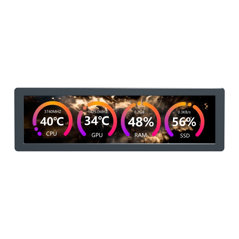 Monitor USB AIO 8,8" LCD grey do monitorowania danych komputera - Waveshare 27465