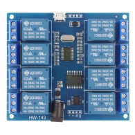 modRL08_uUSB - moduł mocy z ośmioma przekaźnikami 10A oraz UART/USB