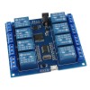 modRL08_uUSB - moduł mocy z ośmioma przekaźnikami 10A oraz UART/USB