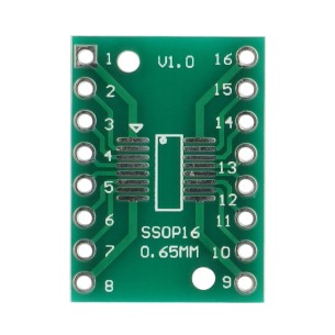 PCB SOP16/SSOP16 to DIP16 adapter (narrow)