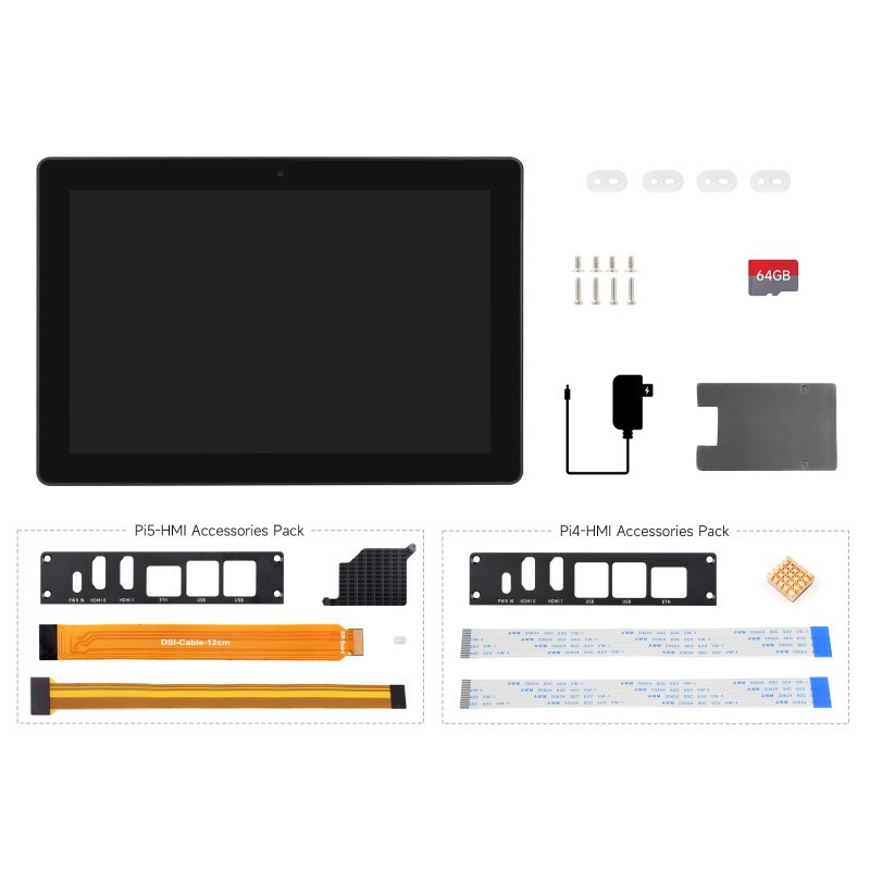 Industrial HMI All-in-One touch panel 10.1″ 1280×800 for Raspberry Pi - Waveshare 29991