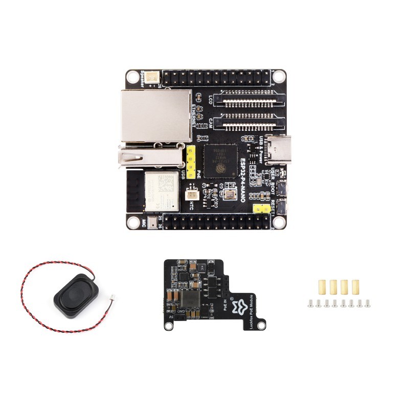 ESP32-P4-NANO-KIT-B development board with Wi-Fi 6, Bluetooth 5, speaker, and PoE - Waveshare 29028