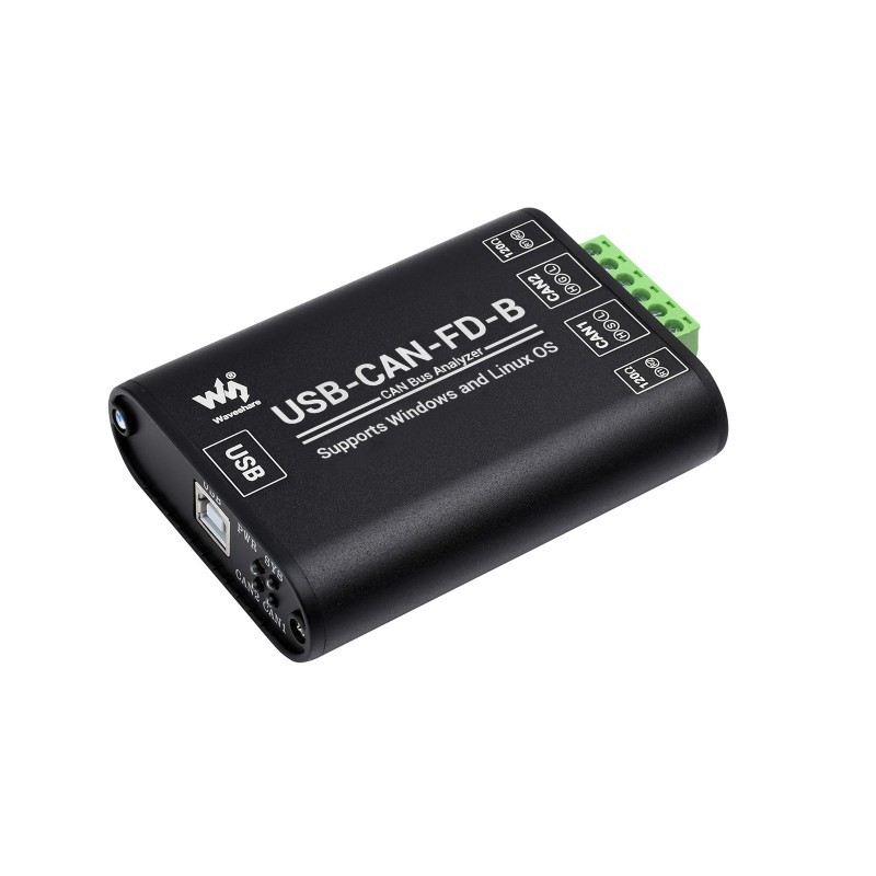 USB-CAN-FD-B adapter for CAN/CAN FD bus, Windows/Linux compatible - Waveshare 28745