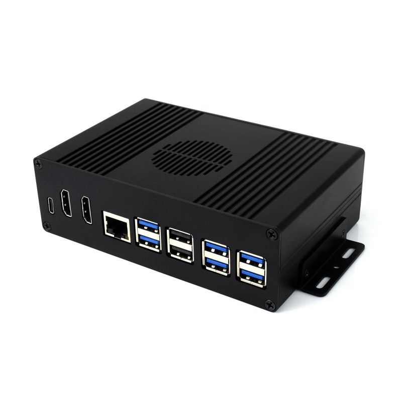 All-in-One BOX-B mini-computer for Raspberry Pi 5 with PCIe adapter for 4-port USB 3.2 Gen1 - Waveshare 27835