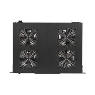 Panel wentylacyjny LCD poziomy 1U z termostatem do szaf 19" 4 wentylatory 230V czarny Lanberg