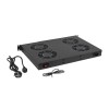 19" fan unit / ventilation panel with LCD 4 fans + thermostat 230V black Lanberg