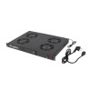 19" fan unit / ventilation panel with LCD 4 fans + thermostat 230V black Lanberg