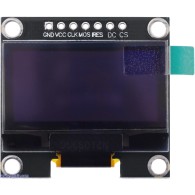 Graphical OLED Display: 128x64, 1.3", White Pixels, SPI, Black PCB controlled by an "A-Star 328PB Micro":prod0J3162  running at 