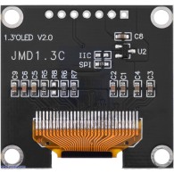 Graphical OLED Display: 128x64, 1.3", White Pixels, SPI, Black PCB controlled by an "A-Star 328PB Micro":prod0J3162  running at 