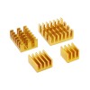 Set of aluminum heat sinks for Raspberry Pi 4B, gold - 4 pcs.