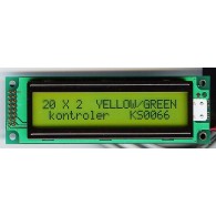 LCD-AC-2002A-YIY Y/G-E6 C - Wyświetlacz LCD 2x20, 116x37mm, podświetlanie LED (yellow-green)