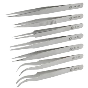 7-piece steel tweezer set – Piergiacomi PN-KIT7T