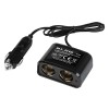 Car cigarette lighter splitter with 2 sockets and cable 12/24V