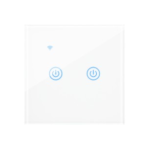 Inteligentny włącznik światła dwukanałowy szklany WiFi TUYA