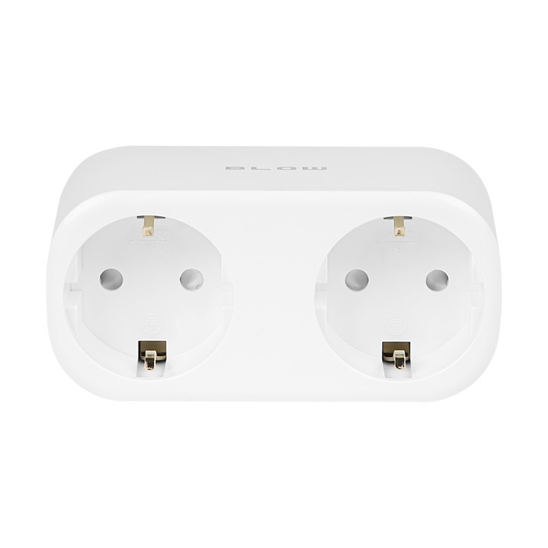 Smart dual socket controlled via WiFi TUYA white