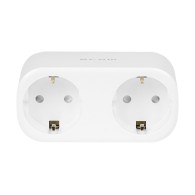 Smart dual socket controlled via WiFi TUYA white