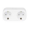Smart dual socket controlled via WiFi TUYA white