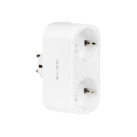 Smart dual socket controlled via WiFi TUYA white