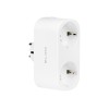 Smart dual socket controlled via WiFi TUYA white