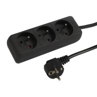 PR-370P Power Strip 3-Outlets with Grounding 1.5 m Black