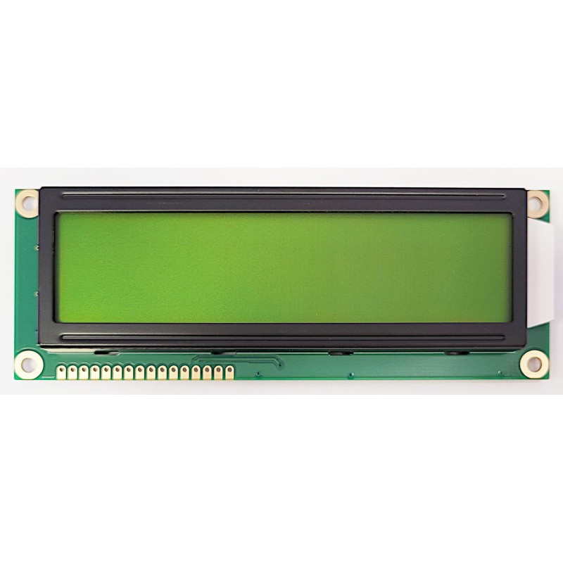 LCD-CC-1602C-YIY-Y/G-E6 C – BIG 16×2 alphanumeric display, black characters, green background