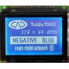 LCD-AG-128064B1-BIW W/B-E6 – STN 128×64 negative blue graphic display with TOSHIBA T6963C controller