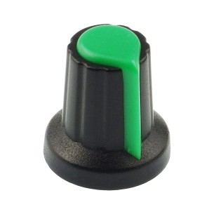 Pokrętło potencjometru 6mm (czarno-zielone)