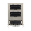 Right-angle PCB connector 2x USB 2.0 Type-A + HDMI 1.4