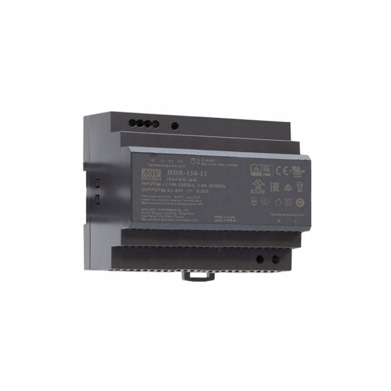 DIN rail power supply 135W 12V 11.3A, HDR-150-12