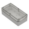 ZP240.120.75SJp-IP67 TM PC - Enclosure hermetically sealed ZP240.120.75 lightgray, transparent lid with brass bushing PC
