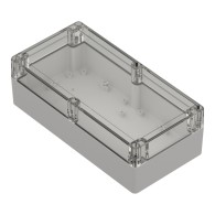 ZP240.120.75SJp-IP67 TM ABS-PC - Enclosure hermetically sealed ZP240.120.75 lightgray, transparent lid with brass bushing ABS-PC