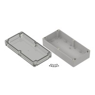 ZP240.120.75SJp-IP67 TM ABS-PC - Enclosure hermetically sealed ZP240.120.75 lightgray, transparent lid with brass bushing ABS-PC