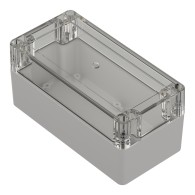 ZP160.80.75SJp-IP67 TM PC - Obudowa hermetyczna ZP160.80.75 jasny dół - bezbarwna góra z wylewaną uszczelką i tulejkami mosiężny