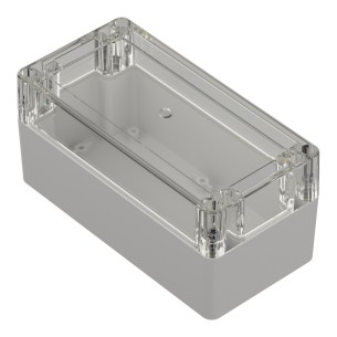 ZP160.80.75JpH TM PC – Obudowa hermetyczna PC, jasnoszara, przezroczysta góra, tulejki mosiężne, Kradex