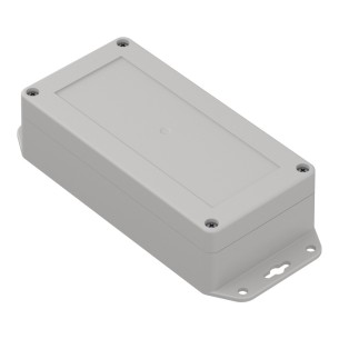 ZP160.80.45UJ TM PC – Obudowa plastikowa PC, jasnoszary dół z uszami, tulejki mosiężne, Kradex