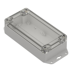 ZP160.80.45SUJp-IP67 TM ABS-PC – Hermetic enclosure ABS-PC, light gray bottom, transparent top, brass inserts, Kradex