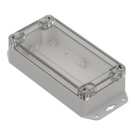 ZP160.80.45SUJp-IP67 TM ABS-PC - Obudowa hermetyczna ZP160.80.45 jasny dół z uszami - bezbarwna góra z wylewaną uszczelką i tule