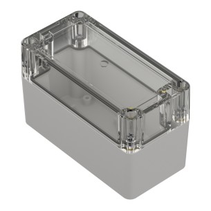 ZP120.60.75SJp-IP67 TM PC - Hermetic enclosure, light gray bottom, transparent top with brass inserts, Kradex