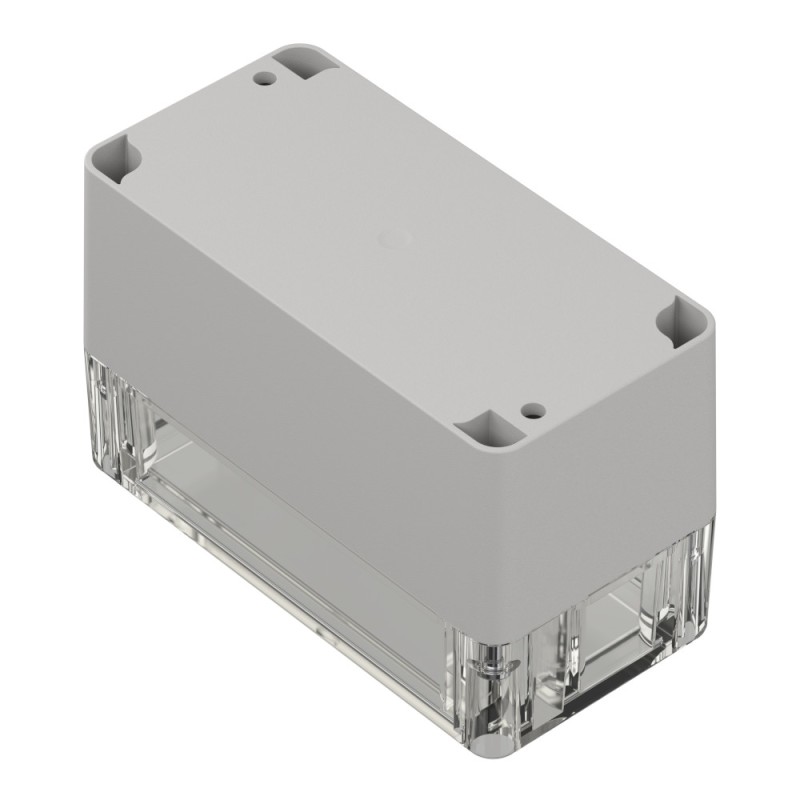 ZP120.60.75Jp TM ABS-PC – Корпус, ABS/PC, світло-сірий з прозорою кришкою та втулками...