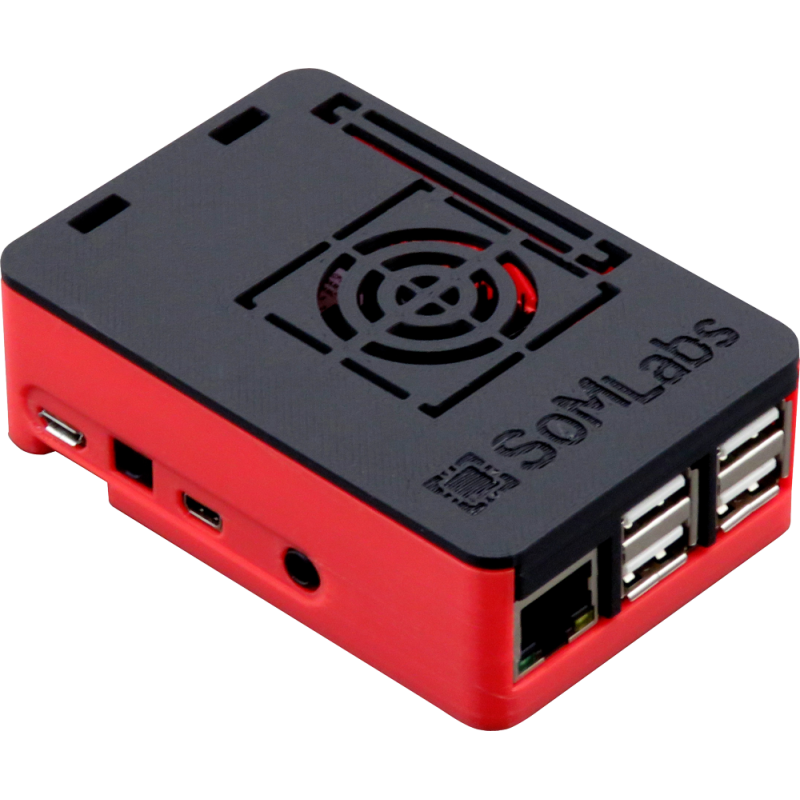Plastic enclosure for TitanSBC-8Mmini, FDM, PLA, red-black – SoMLabs