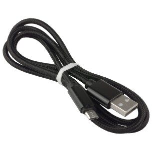 USB-A to Micro USB Cable 1m Braided, Black