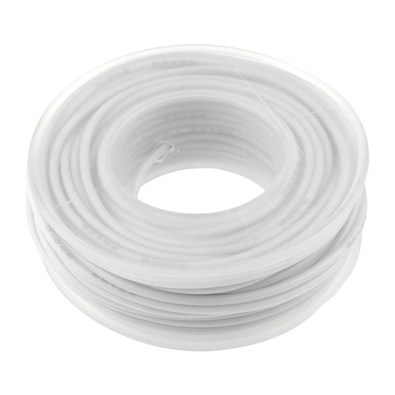 Silicone wire 22 AWG, white, tinned copper strand 4m