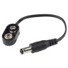 9V 6F22 Battery Clip with DC Plug 2.1 × 5.5 mm, Center Positive – 125 mm Cable