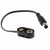 9V 6F22 Battery Clip with DC Plug 2.1 × 5.5 mm, Center Positive – 125 mm Cable