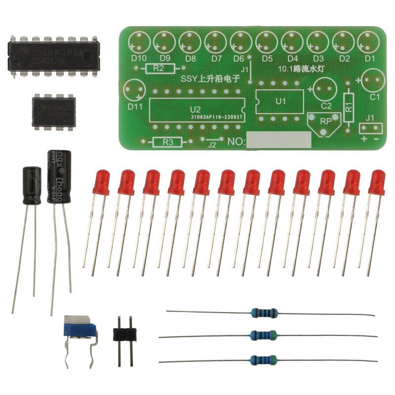 LED Educational Kit with NE555 and CD4017 Chips