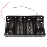 4 × D (R20) Battery Holder with Wires – Black