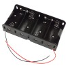 4 × D (R20) Battery Holder with Wires – Black
