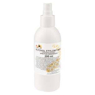 Ethyl alcohol 99.9% completely denatured 200ml, plastic bottle with atomizer